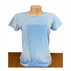 Baby Look Azul Turquesa Adulto 100% Políester  Estampa somente frente   