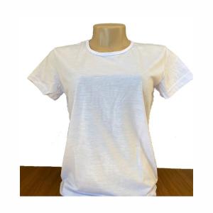 Baby Look Branca Adulto 100% Políester  Estampa somente frente   