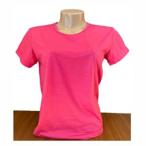 Baby Look Rosa Pink Adulto 100% Políester  Estampa somente frente   