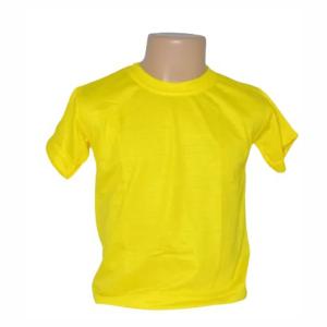 Camiseta Amarelo Canário Infantil 100% Políester  Estampa somente frente   