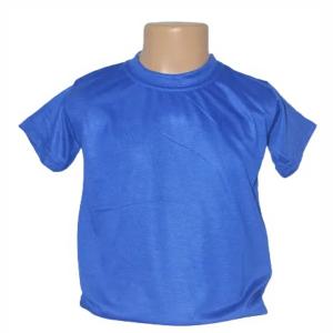 Camiseta Azul Royal Infantil 100% Políester  Estampa somente frente   