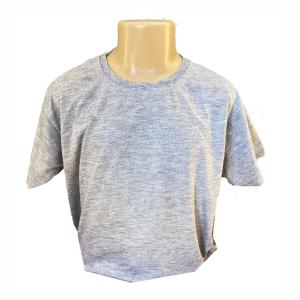 Camiseta Cinza Mescla Infantil 100% Políester  Estampa somente frente   