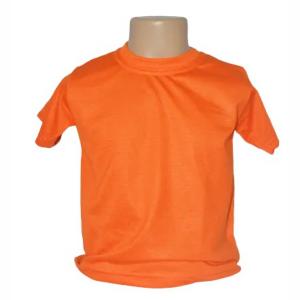 Camiseta Laranja Infantil 100% Políester  Estampa somente frente   