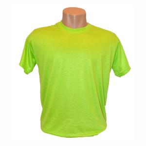Camiseta Verde Limão Adulto 100% Políester  Estampa somente frente   
