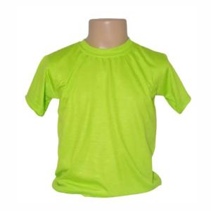 Camiseta Verde Limão Infantil 100% Políester  Estampa somente frente   