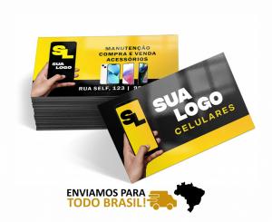 Cartão de Visita | Verniz total Frente Supremo 250g 8,8x4,7cm Frente e verso colorido Verniz Total Frente Corte Reto 